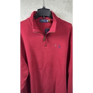 PoloRalph Lauren NEW Mens 1/4 Zip Knit Sweater XXL Red Pullover Mock Neck Pony